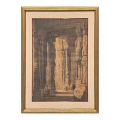 "Ingresso della Cattedrale di Chartres" Disegno architettonico a inchiostro dei primi del XIX secolo