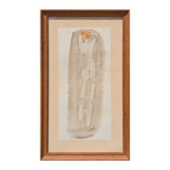 Pittura astratta ad acquerello di una figura nuda vista da dietro, dei primi anni dell'era moderna