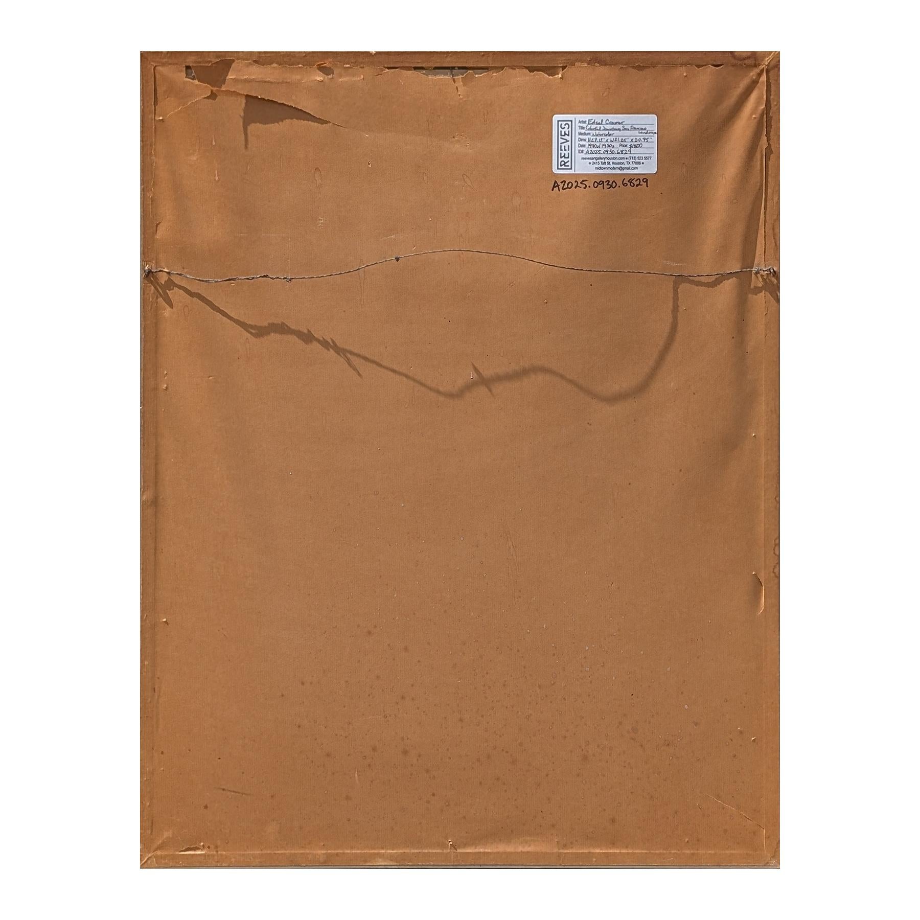 Paisaje en acuarela de principios de la Edad Moderna del centro de San Francisco en venta 5