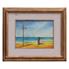 Vintage Vibrant Surreal Beach Scene