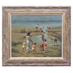 Impressionist Family Beach Scene