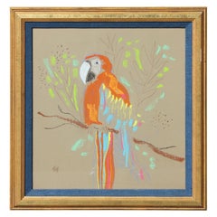 Colorful Pastel Drawing of Parrot