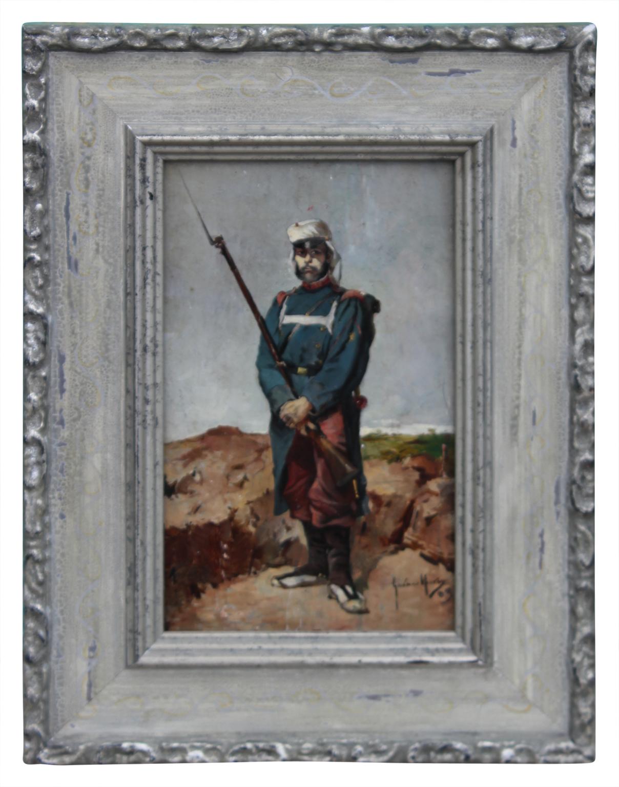 Francisco Garcia Marco Portrait Painting - Portrait of a French Zouave Soldier