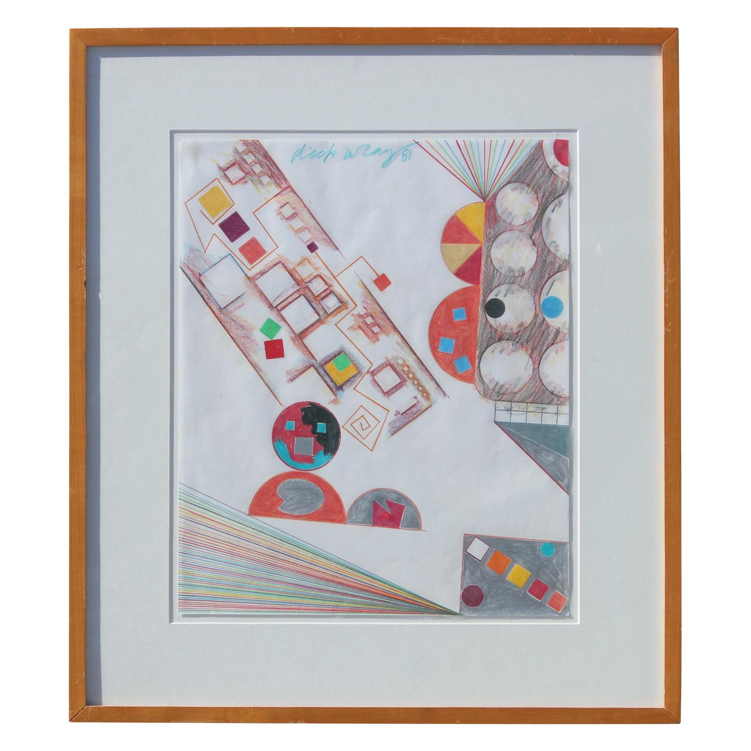 Geometric Abstract Pencil Drawing - Art by Dick Wray