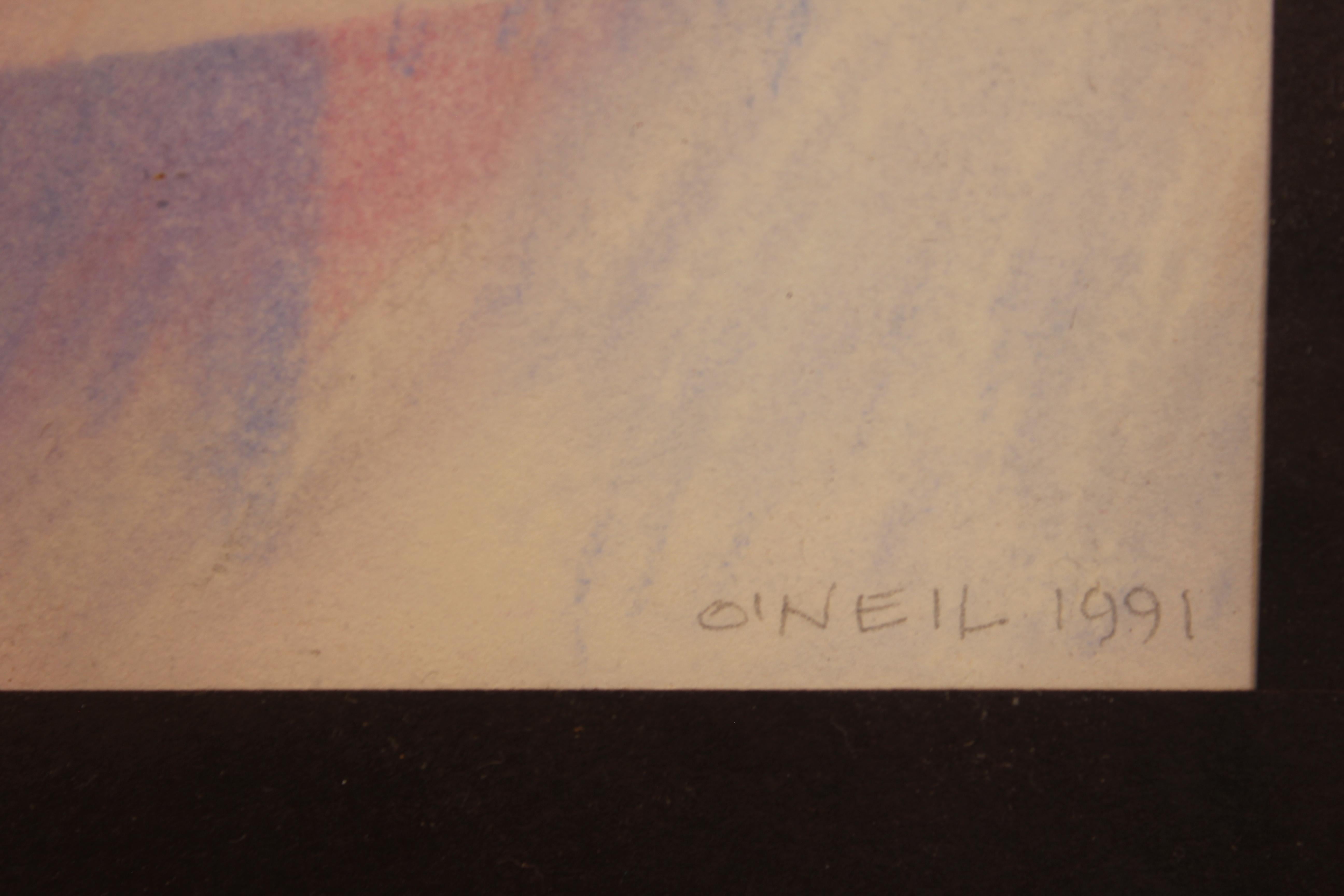Beautiful untitled abstract pastel drawing by John O'Neil done in pastels on paper circa 1991. 
Dimensions without Frame: H 9 in. x W 15 in.

Artist Biography:
John O'Neil was born in Kansas City, Missouri in 1915. He was a painter, educator and