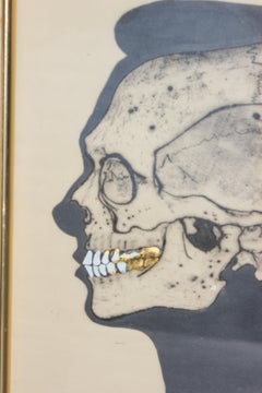 "Teeth" Skeletal Portrait with Gold Leaf