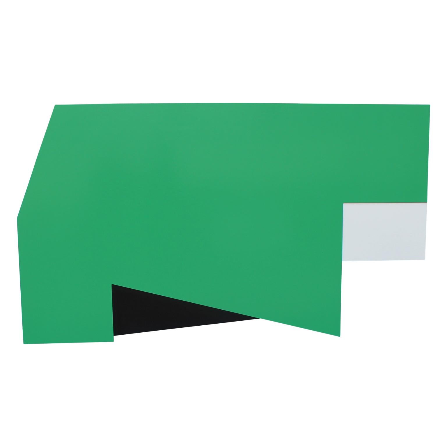 Wow! - Großes grünes:: schwarzes und weißes geometrisches modernes abstraktes Geometrisches – Mixed Media Art von Matthew Reeves