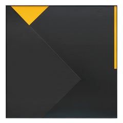 "5760 Minutes" - Large Black and Yellow Modern Abstract