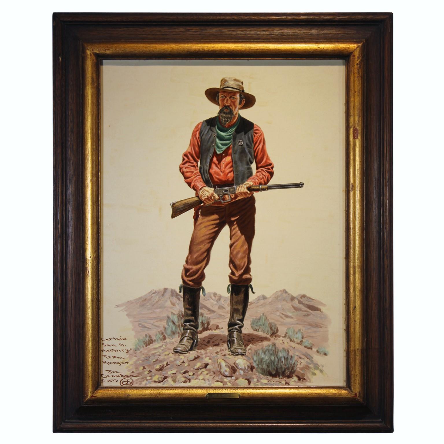 Joe Ruiz Grandee Figurative Painting - "Captain McMurry" Western Portrait Painting