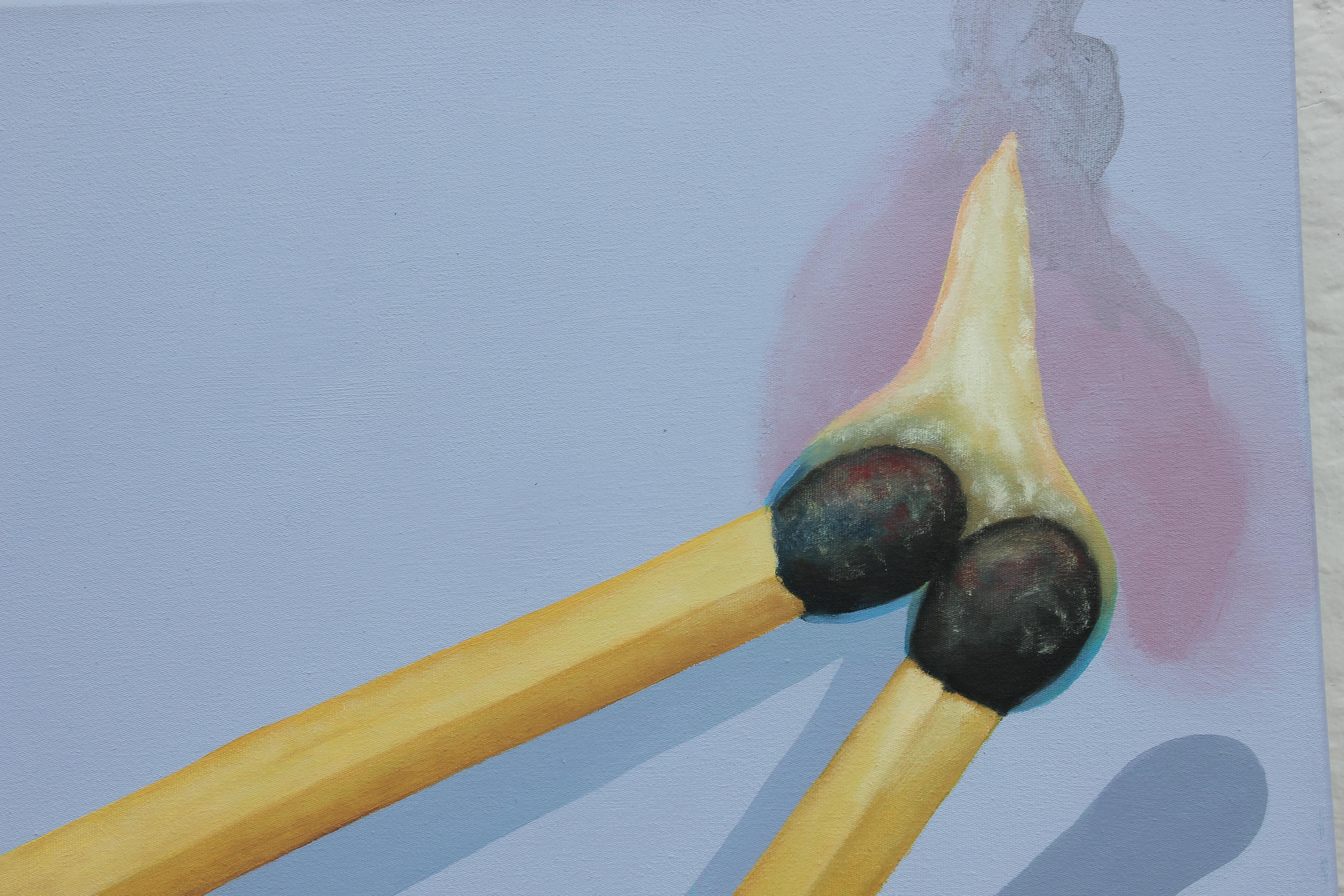 Set of Four Abstract Surrealist Match Paintings 2