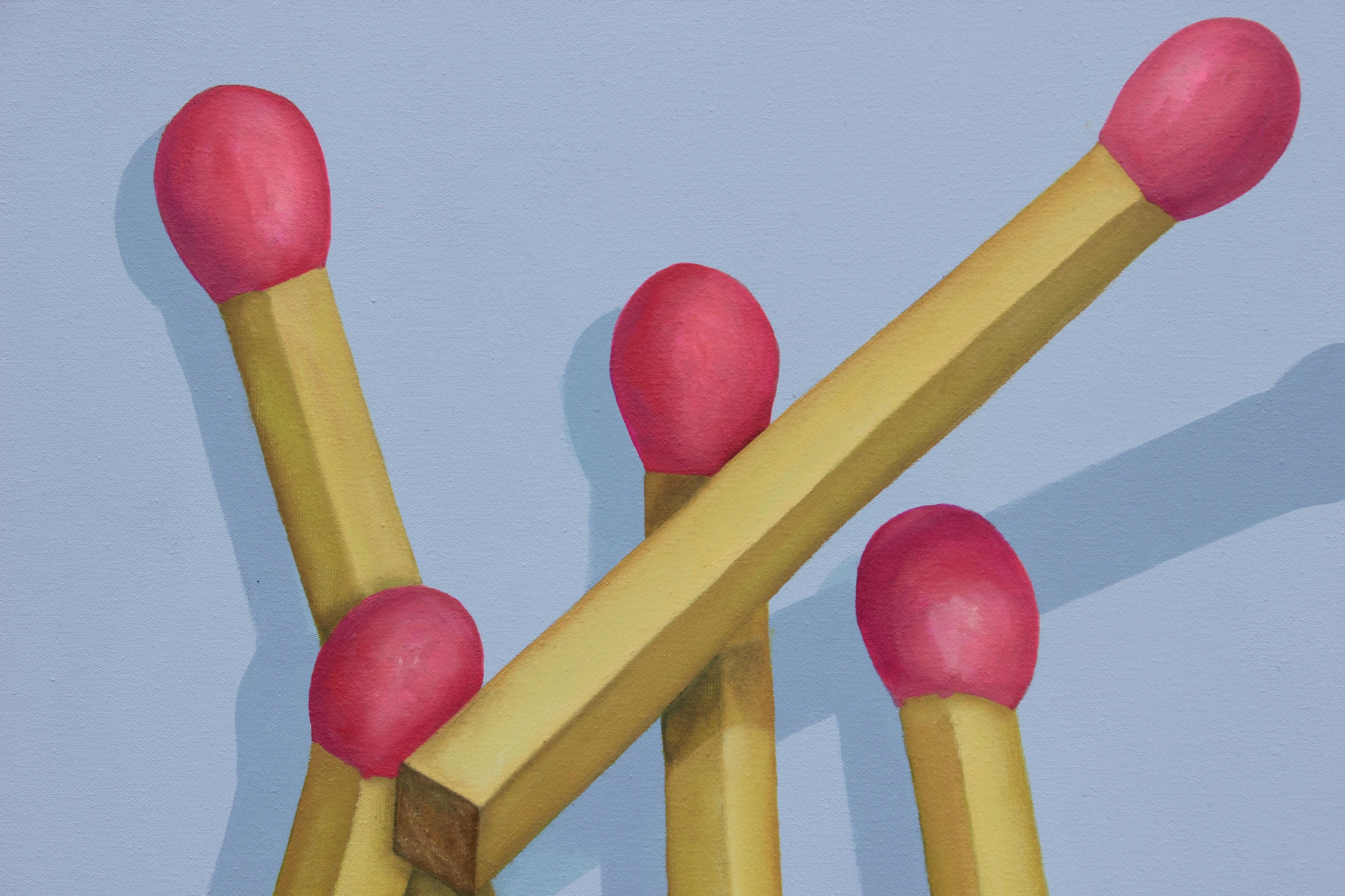 Set of Four Abstract Surrealist Match Paintings 4