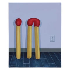 Set of Four Abstract Surrealist Match Paintings