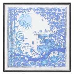 Untitled- Blue Tiger Silk Print