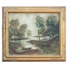 Impressionistische Riverside-Landschaft ohne Titel