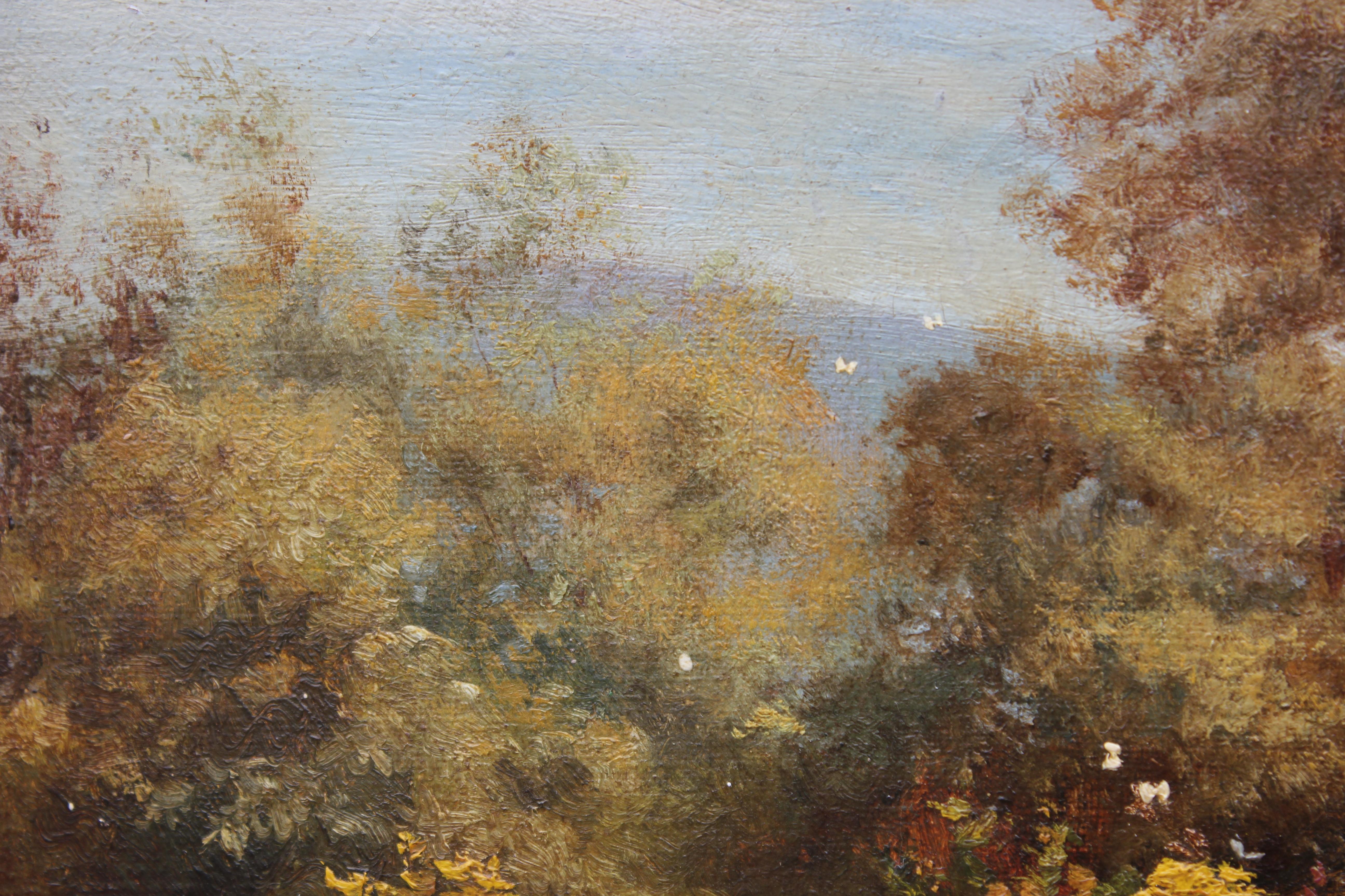 Landschaft mit Jungen und Hund (Impressionismus), Painting, von E. A. L. 