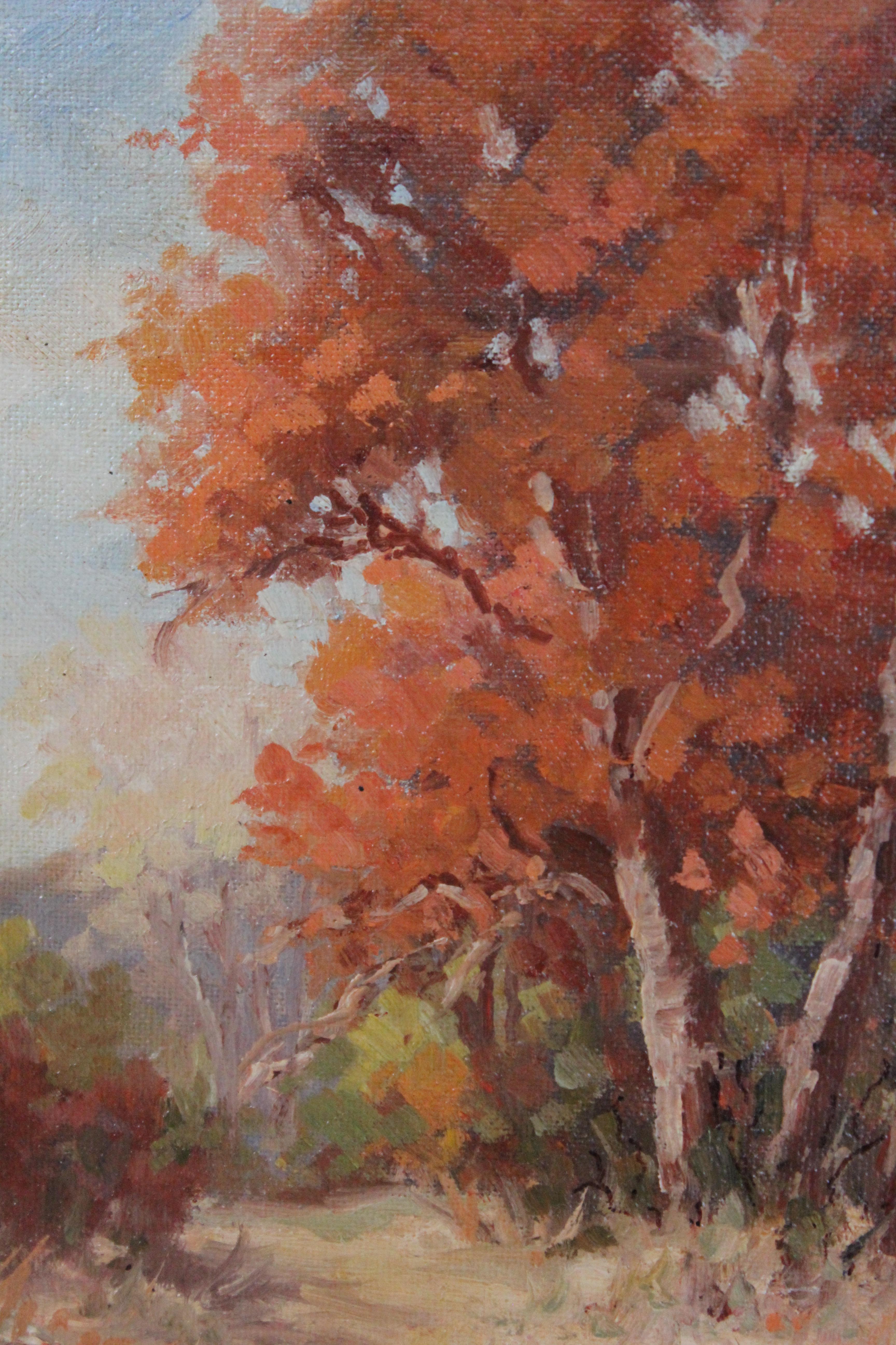 Paysage impressionniste de l'automne - Painting de Hazel Massey