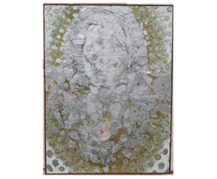 Large Impasto Silver Expressionist Painting