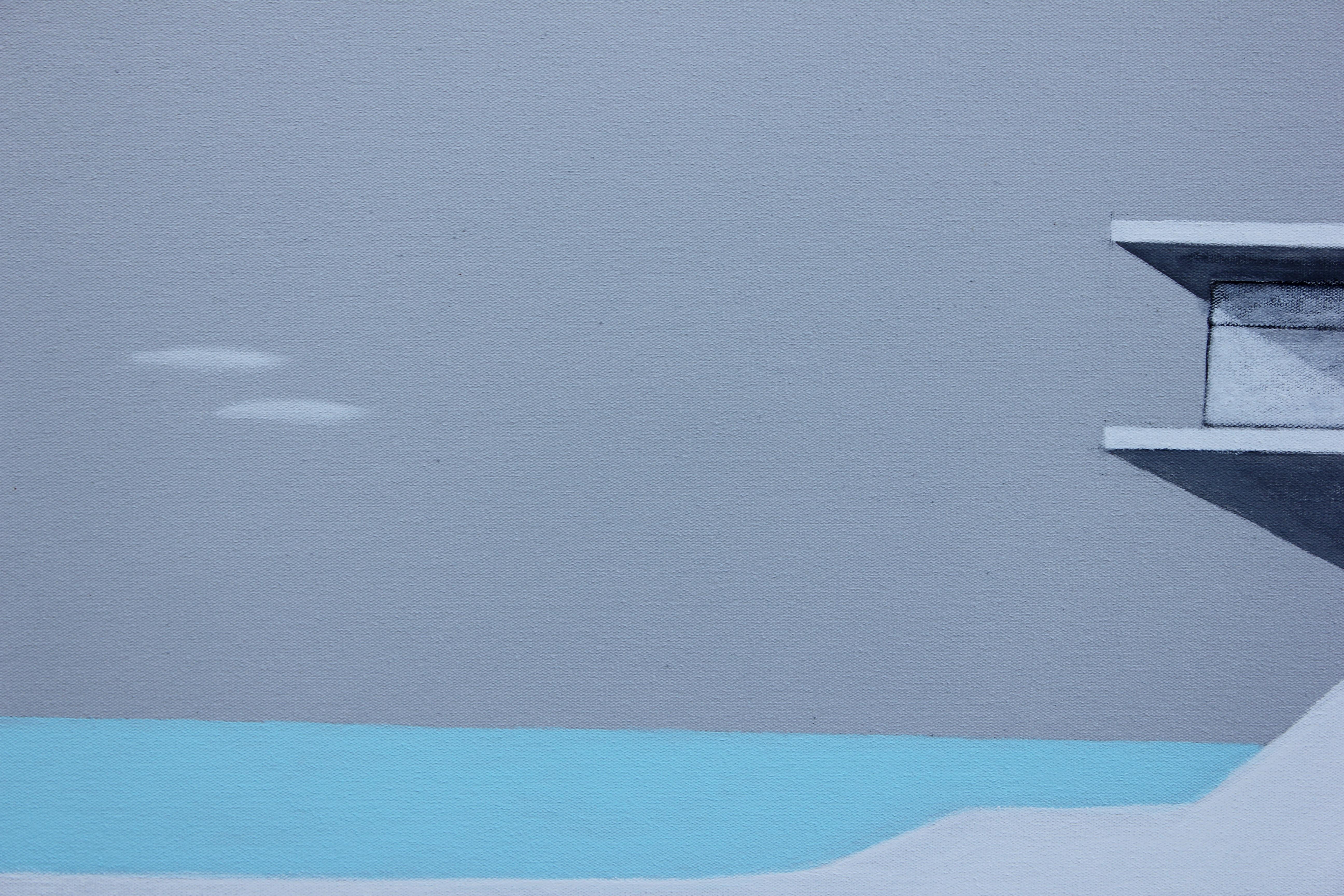 Minimalistisches surrealistisches Landschaftsgemälde „Gidget's Hideaway“ – Painting von Scott Woodard