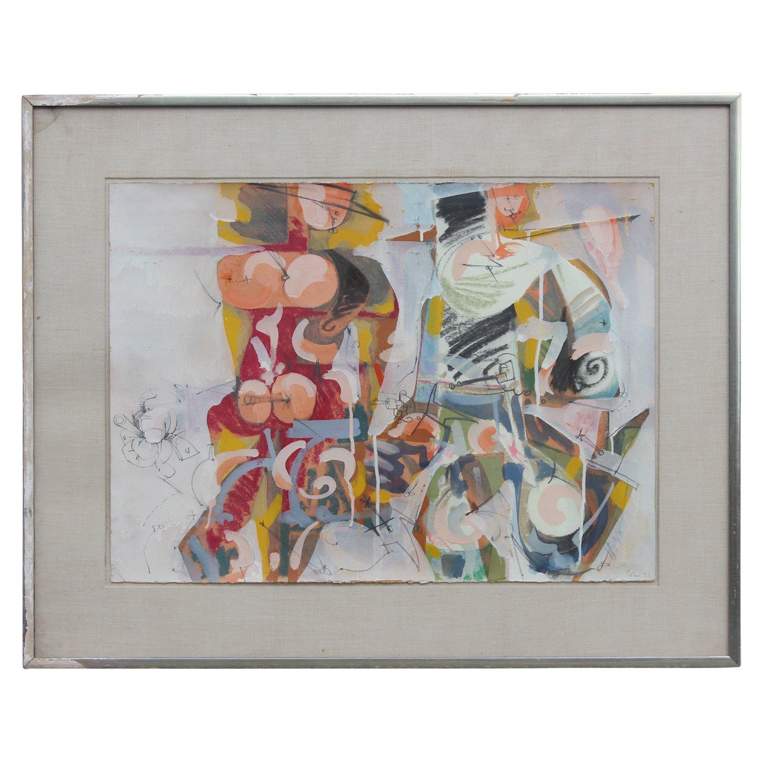 Abstrakt-expressionistische Figuren im Stil von Willem de Kooning  