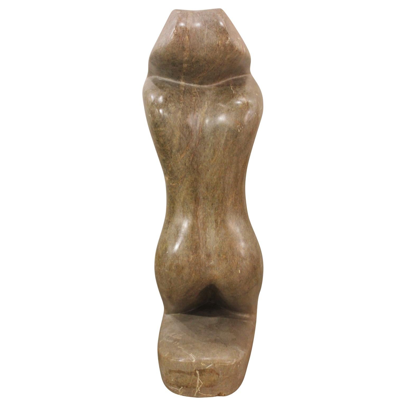 Seated Figure of a Women Stone Abstract Sculpture  For Sale 2