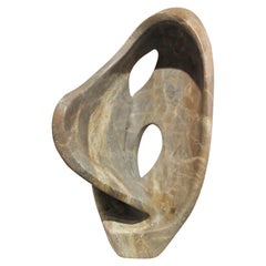 Large Organic Swirling Sculpture with Raw Natural Stone and Polished Stone