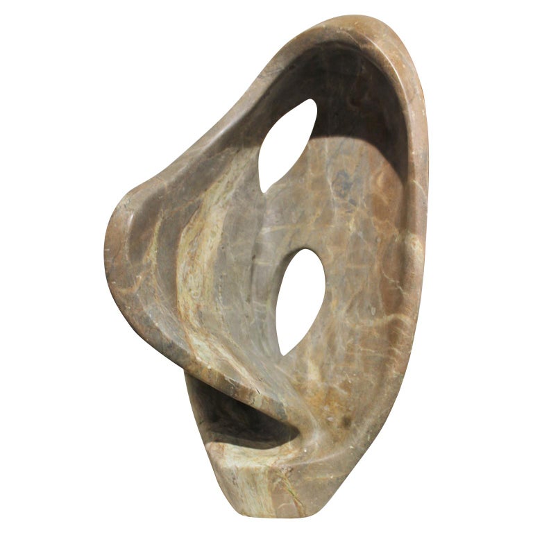 Jose Zacarias Large Organic Swirling Sculpture with Raw Natural Stone