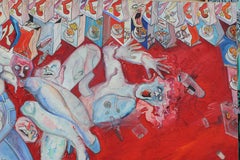 "IRA in the Supermarket Hole" Large Political Themed Surrealist Painting