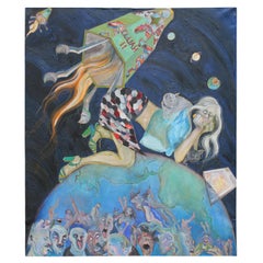 "Elijah II" Large Surrealist Space Themed Painting