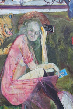 "She Had Not Room to Make Defense" Large Metaphysical Themed Surrealist Painting