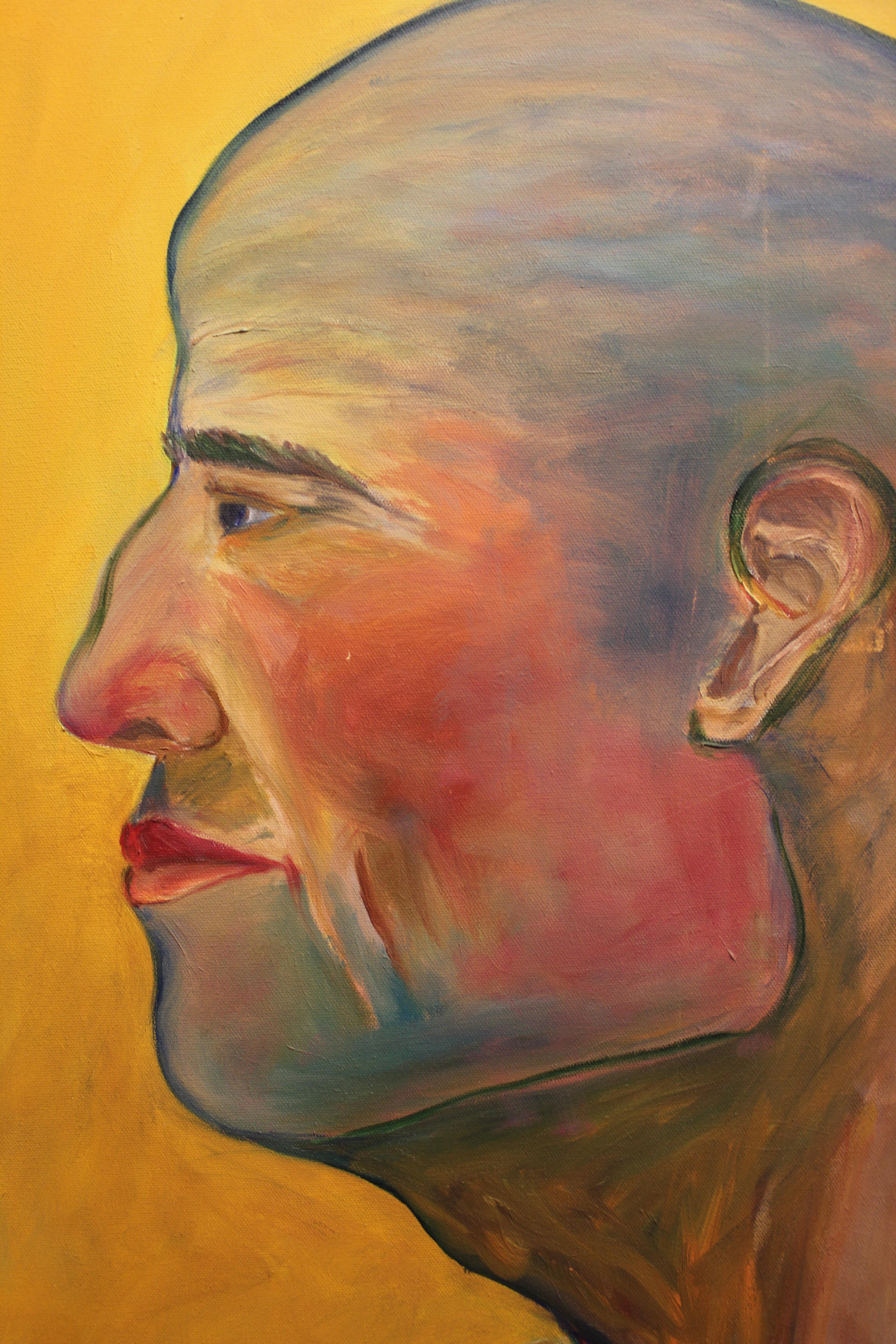 Warm Tonal Side Profile Portrait of a Man From the School of Patrick Palmer - Painting by Rodrigo Zuniga
