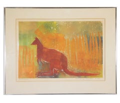 "Marsupial" Abstract Impressionist Lithograph of a Kangaroo Edition 3 of 4 