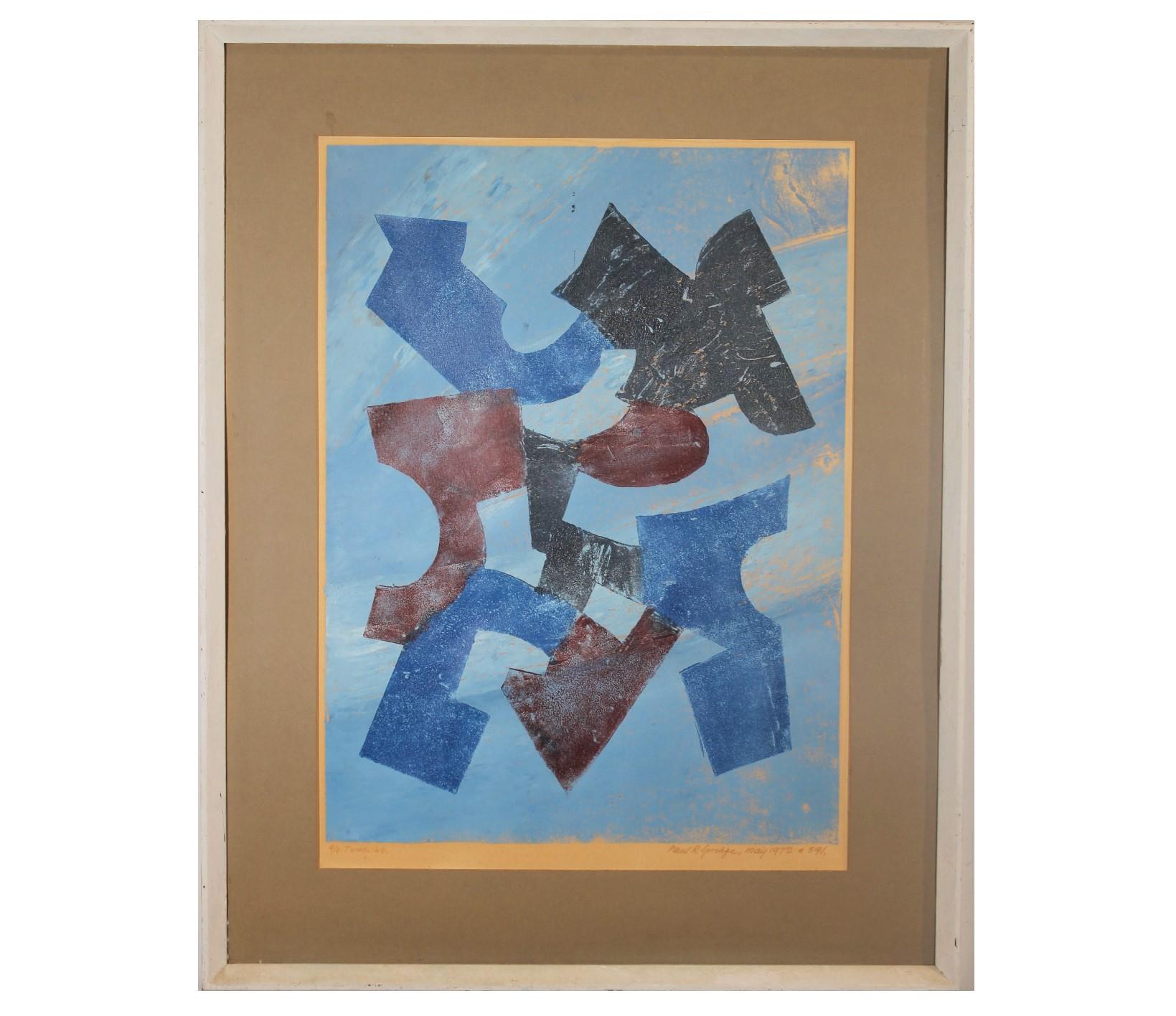 Paul Sprohge Abstract Print - "Tumbling" Abstract Geometric Print Edition 4 of 4 