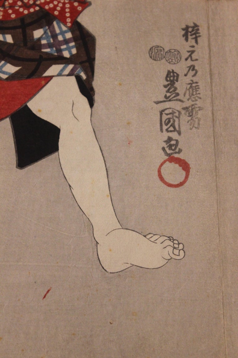Mukashigatari Kuwana Matsuri no Furugoto Left Panel of Triptych - Print by Utagawa Kunisada (Toyokuni III)