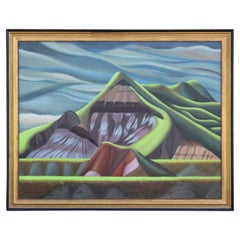 Surrealist Green Mountain Landscape