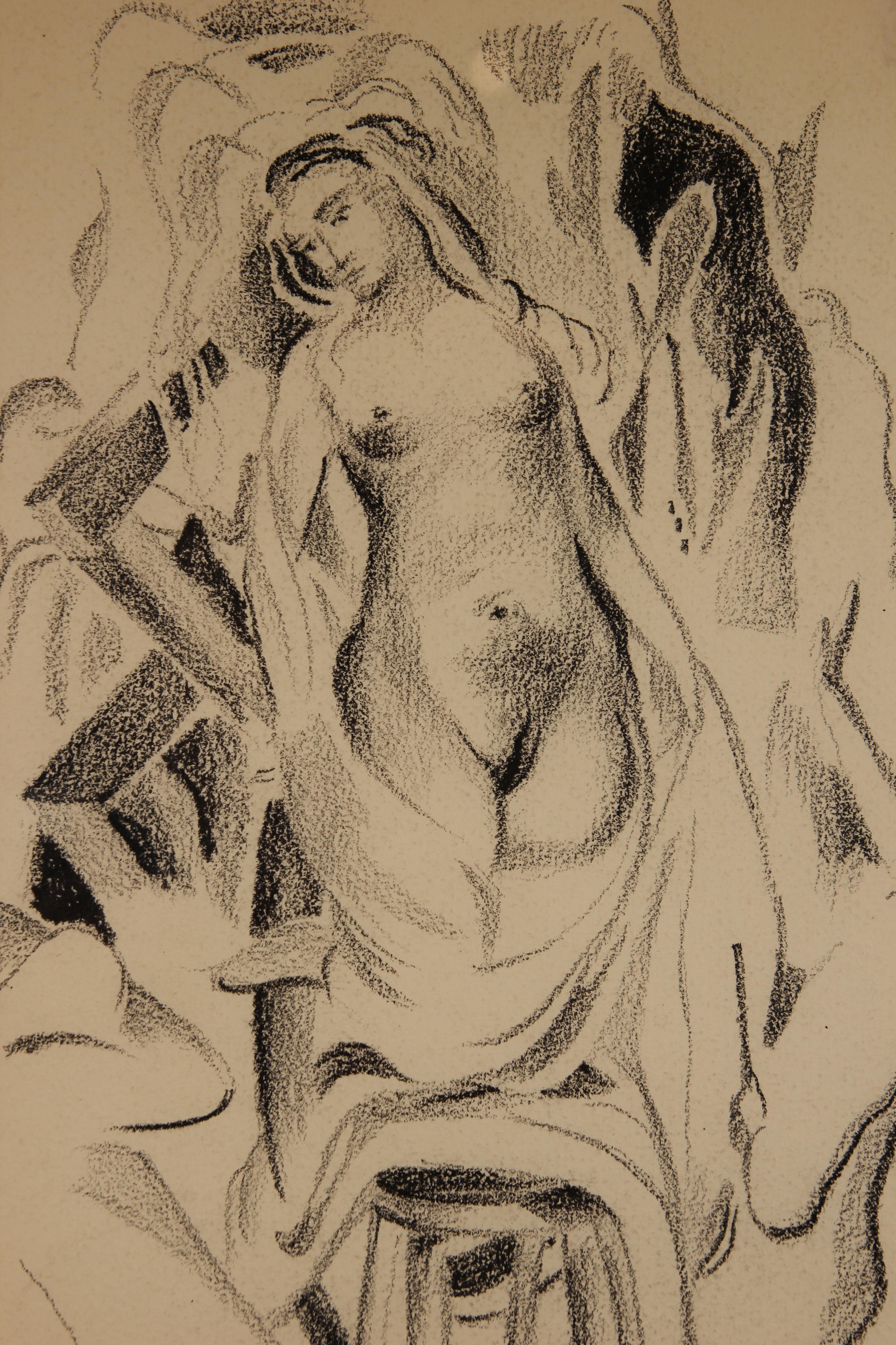 Drawing Study of a Standing Nude - Art by Robert Lockard