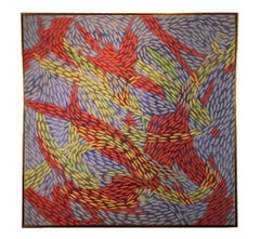 "Atitlan" Primary Color Pointillism Swirling Abstract