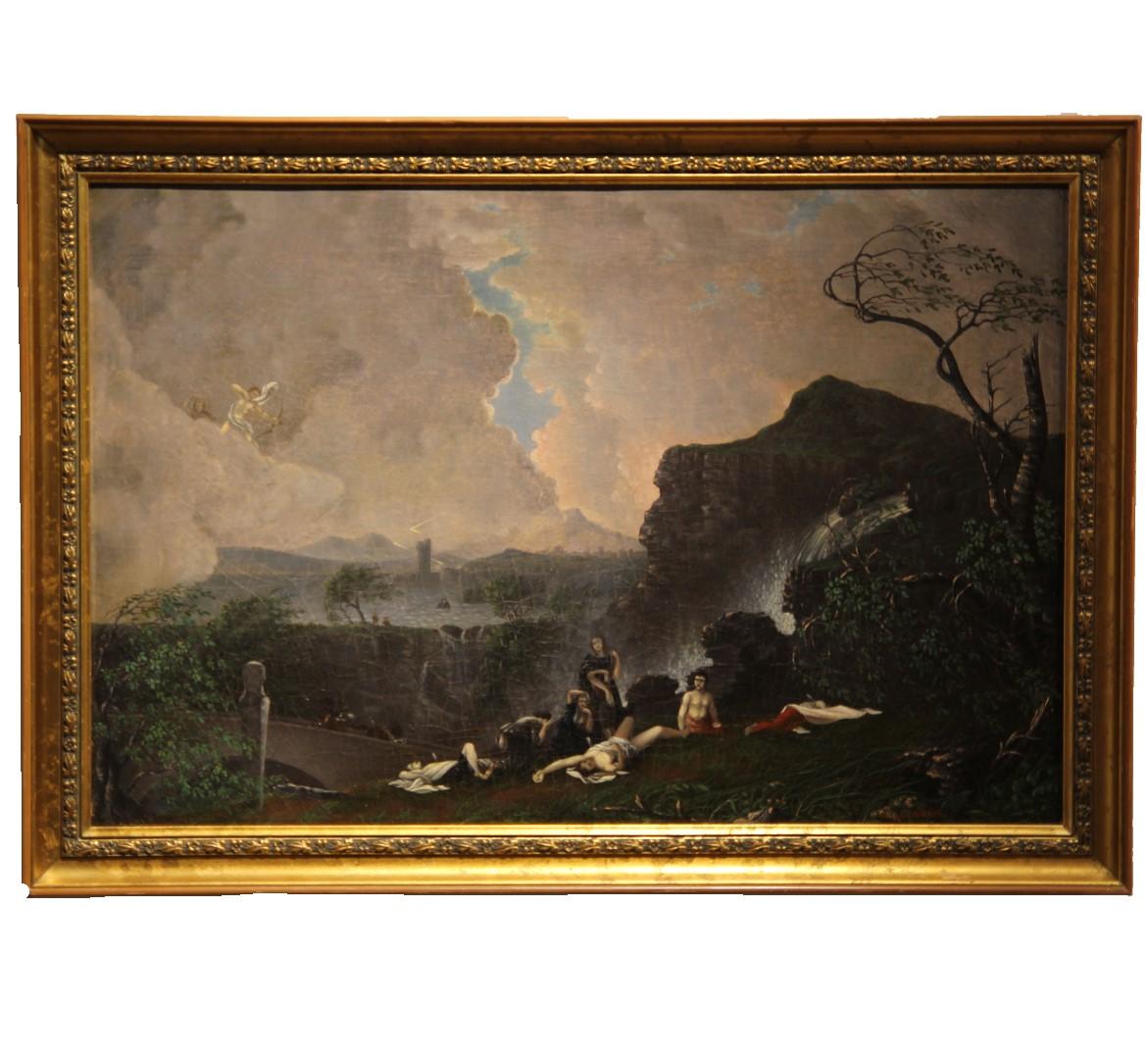 J.J. Walshe Landscape Painting - Greek / Roman Naturalistic Allegory Painting