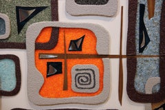 "Crystal Synergy" Mid Century Modern Style Crushed Glass and Mineral Painting