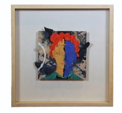 Contemporary Impasto Two Toned Portrait of a Woman