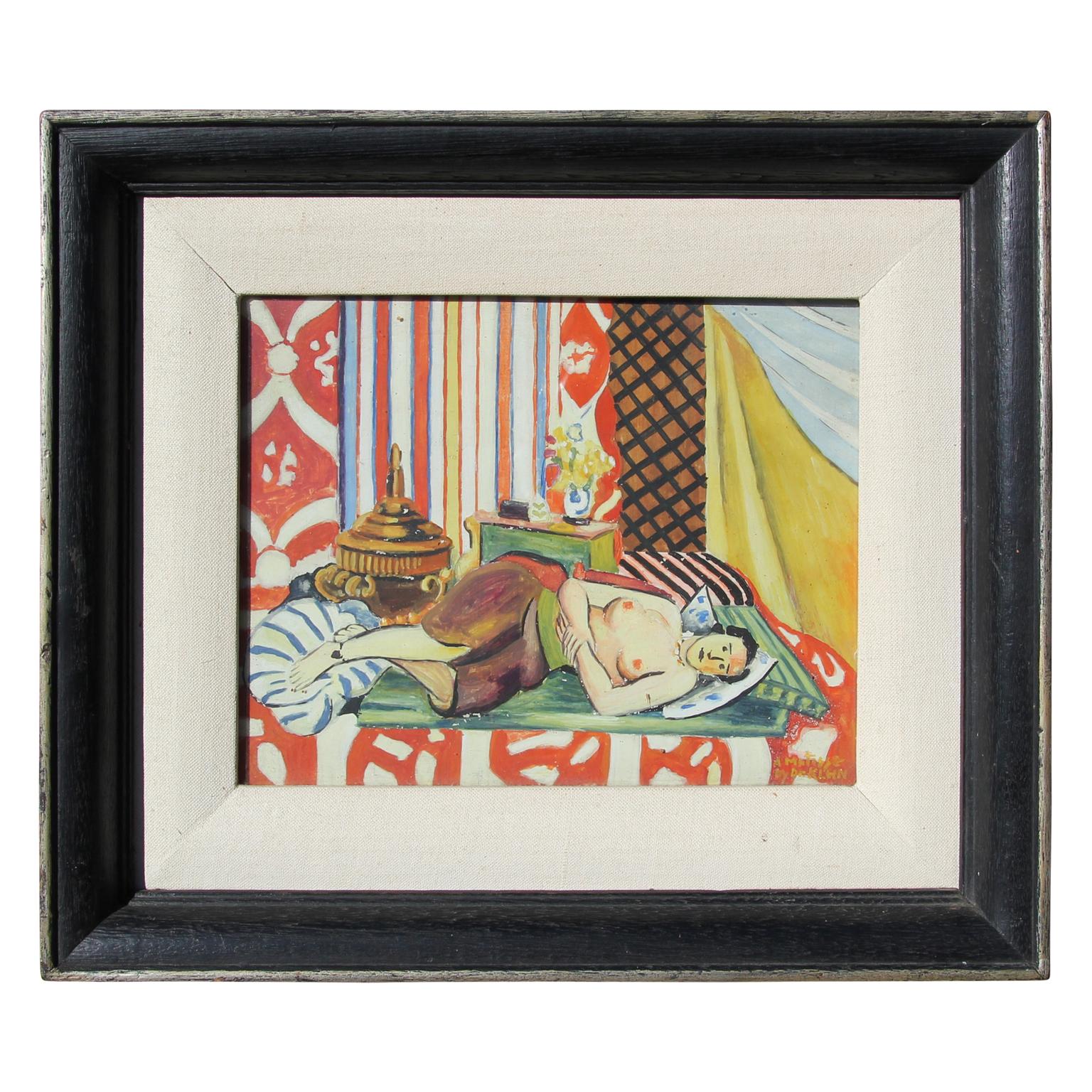 Dr. Joseph Klein Abstract Painting - "A Matisse" Impressionist Reclining Nude