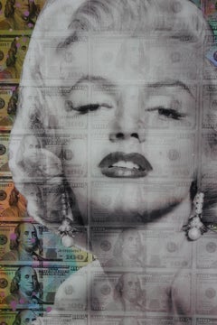 Money Marilyn Monroe Mixed Media Portrait