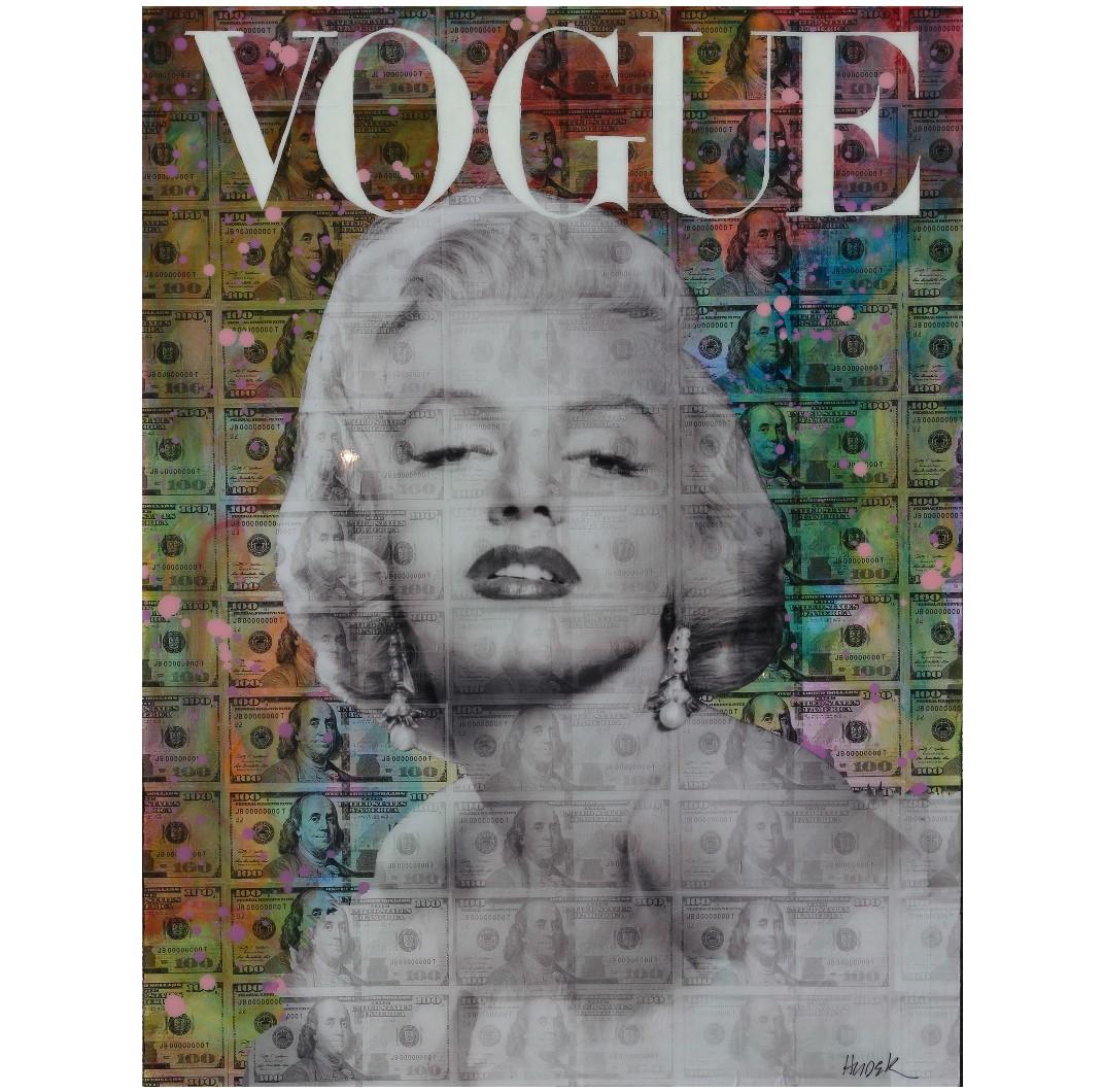 Money Marilyn Monroe Mixed Media Portrait - Mixed Media Art by Jim Hudek