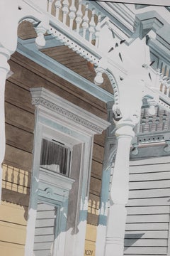 Naturalistic Architectural Painting of a House in Galveston