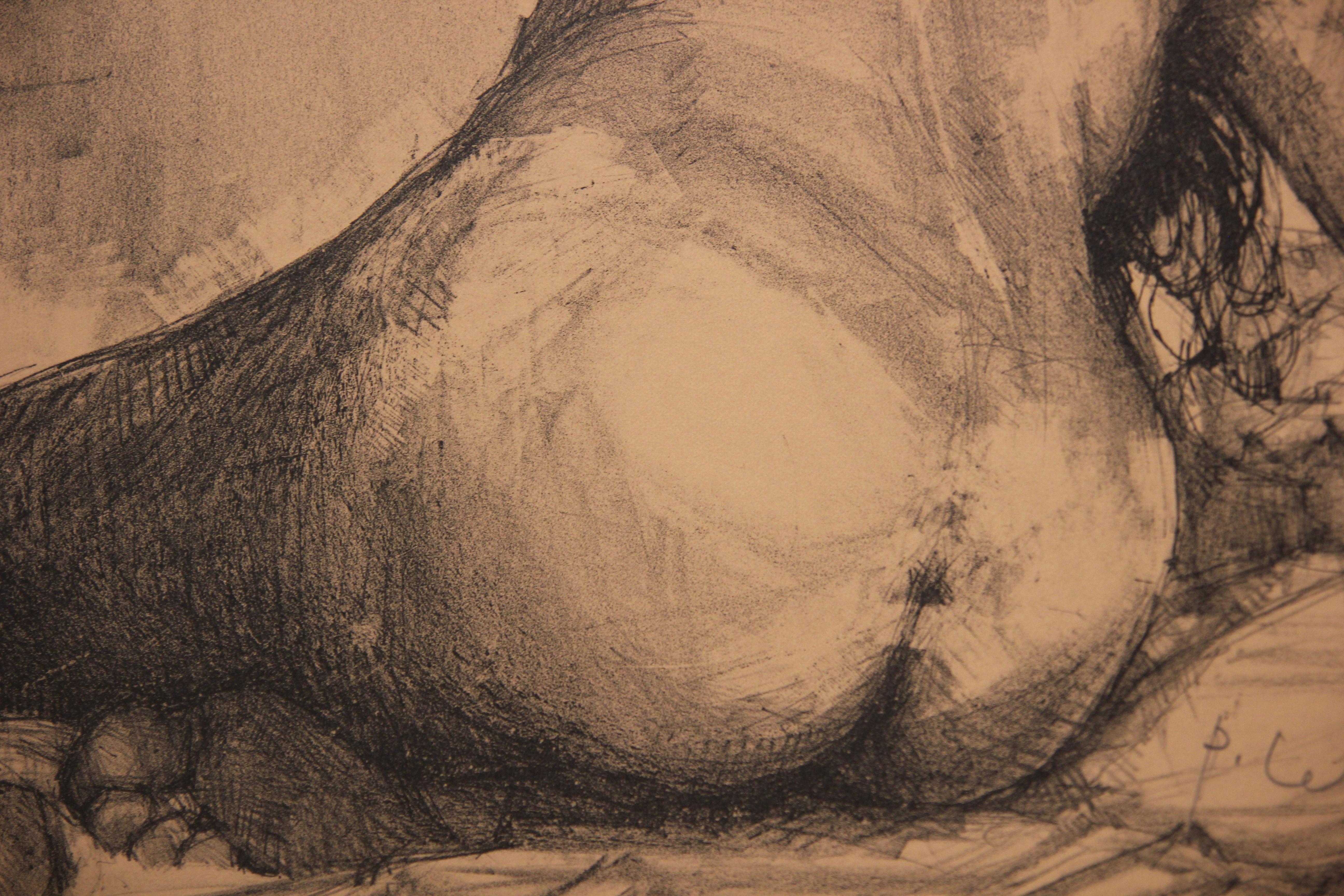 Figurative Nude Study of a Woman from Behind - Art by Pierre Letellier
