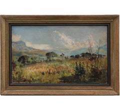 Vintage "View of Wolkberg" Natural Impressionist South African Landscape Painting