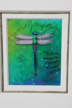 "Green Spring" Holographic Dragonfly Art