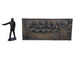 "Closing Argument" Bronze Figurative Relief Sculpture