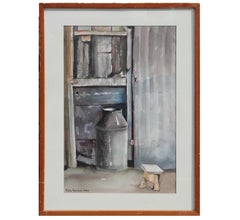 Vintage Untitled Watercolor Still Life Painting