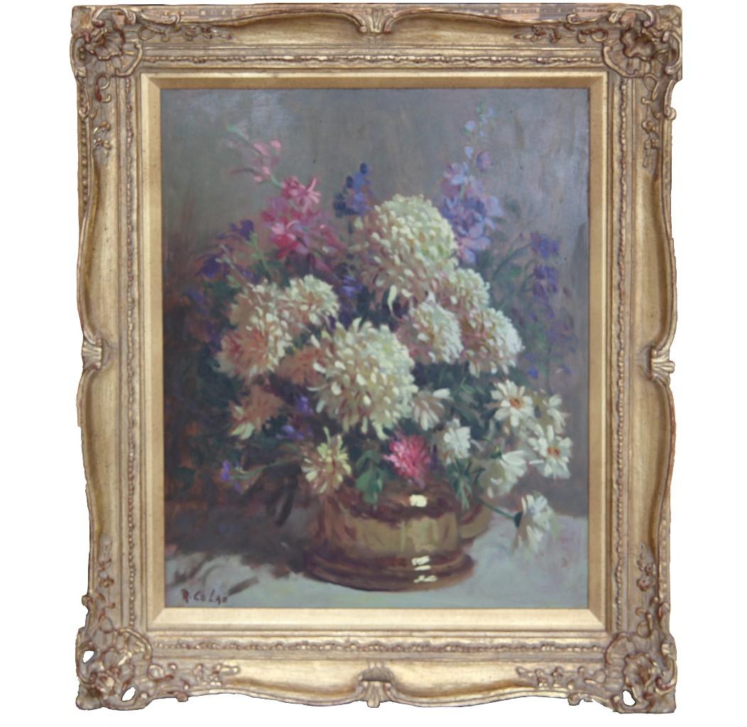Rudy Colao Landscape Painting - Naturalistic Impressionist Floral Still Life Painting
