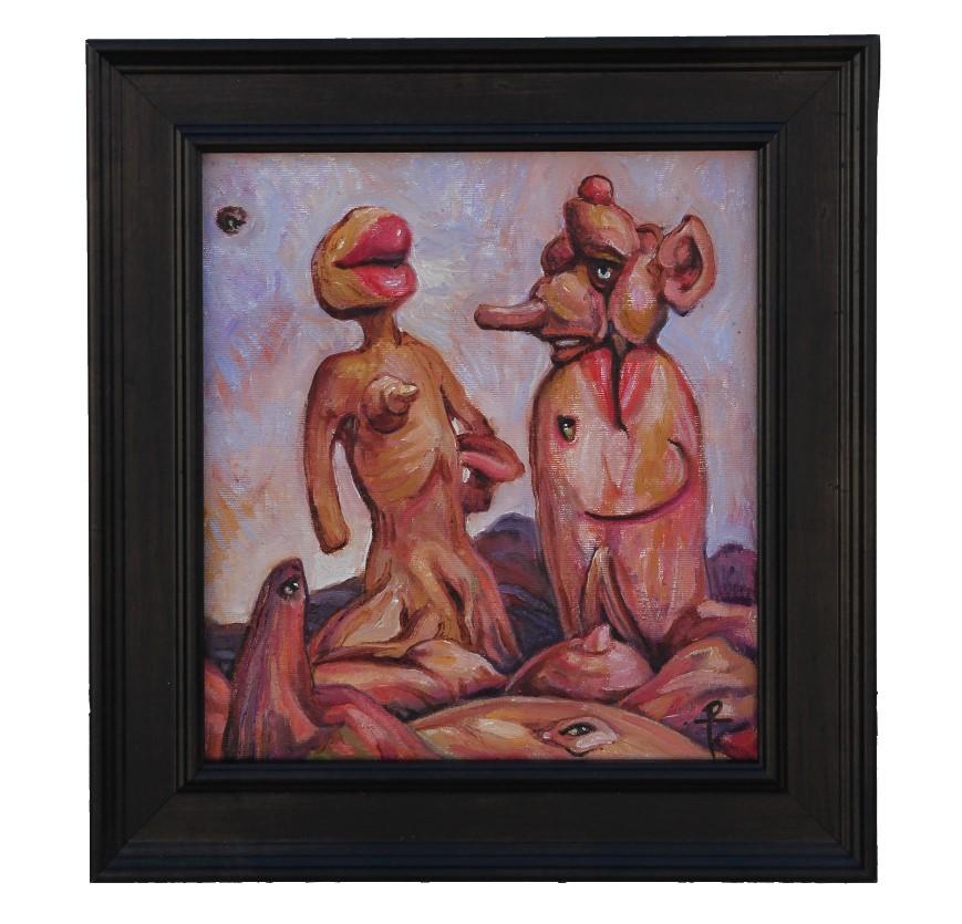 Abstract Painting de Henry David Potwin - "Paisaje Inesperado" Paisaje Figurativo Surrealista
